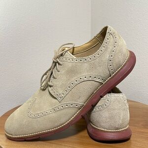Cole Haan Grand/OS Suede Oxfords Shoes Tan Clay Foam Soles Men’s Size 11